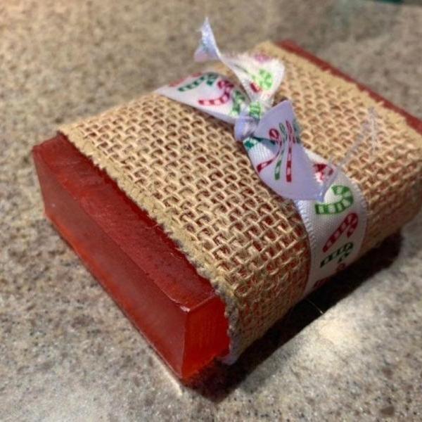 Handmade Natural Soap, Organic Red Peppermint Christmas Soap, vegan soap, soap bar-sensitive skin care-beauty products-spa items-gel soap-wedding favors-gifts